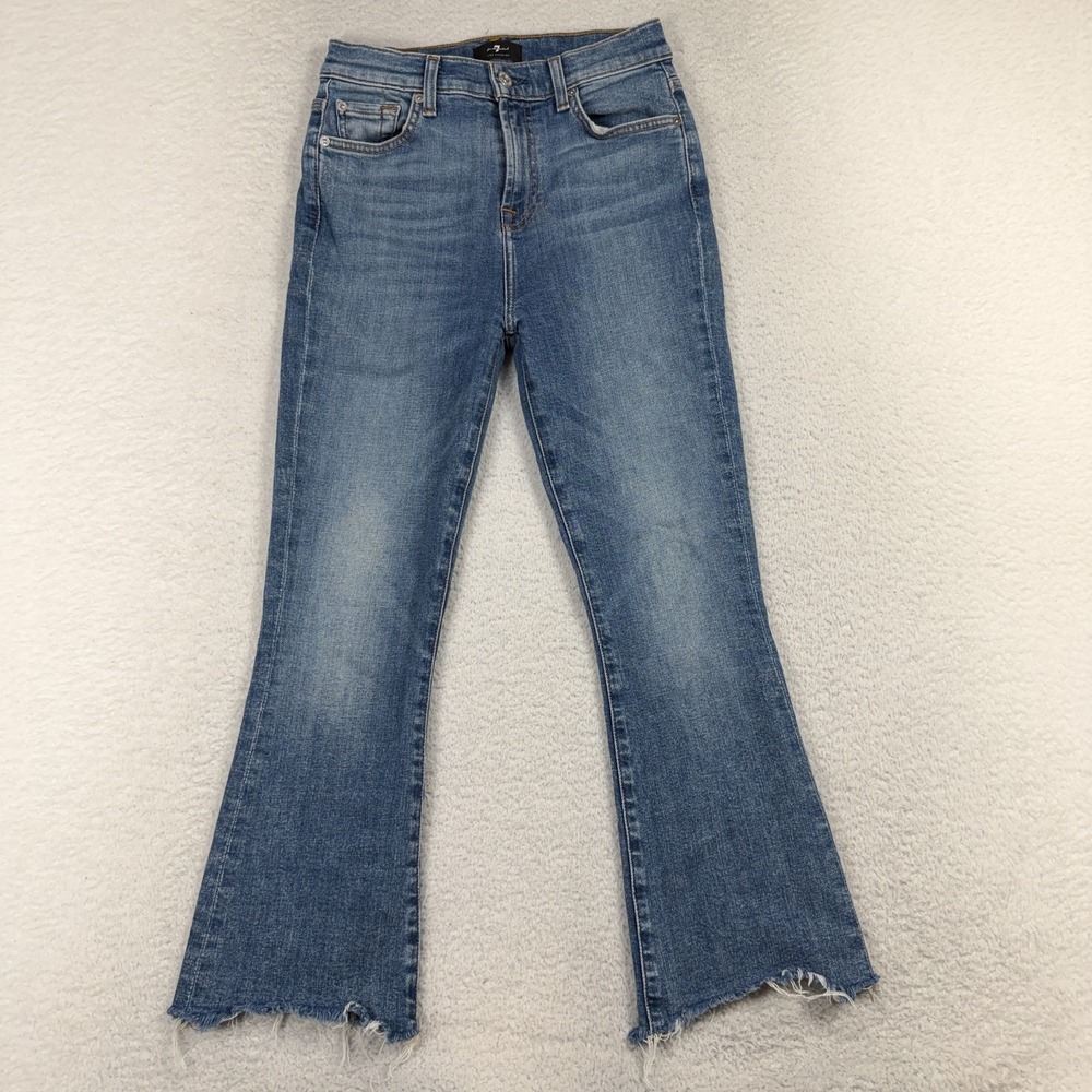 7 For All Mankind Jeans Womens 26 (25x24) Blue High Waist Slim Kick Light Wash